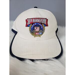NASCAR Hat‎ Baseball Cap Adjustable 50th anniversary White One Size